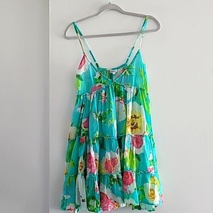 Debbie Katz South Beach floral sun tiered dress size M